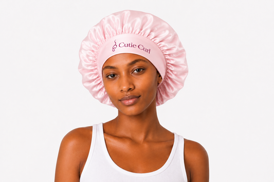 Cloud-Soft Satin Bonnet - Baby Pink.