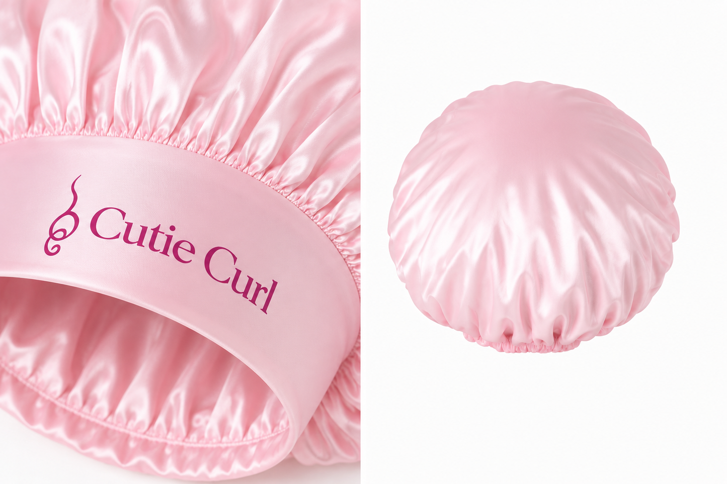 Cloud-Soft Satin Bonnet - Baby Pink.